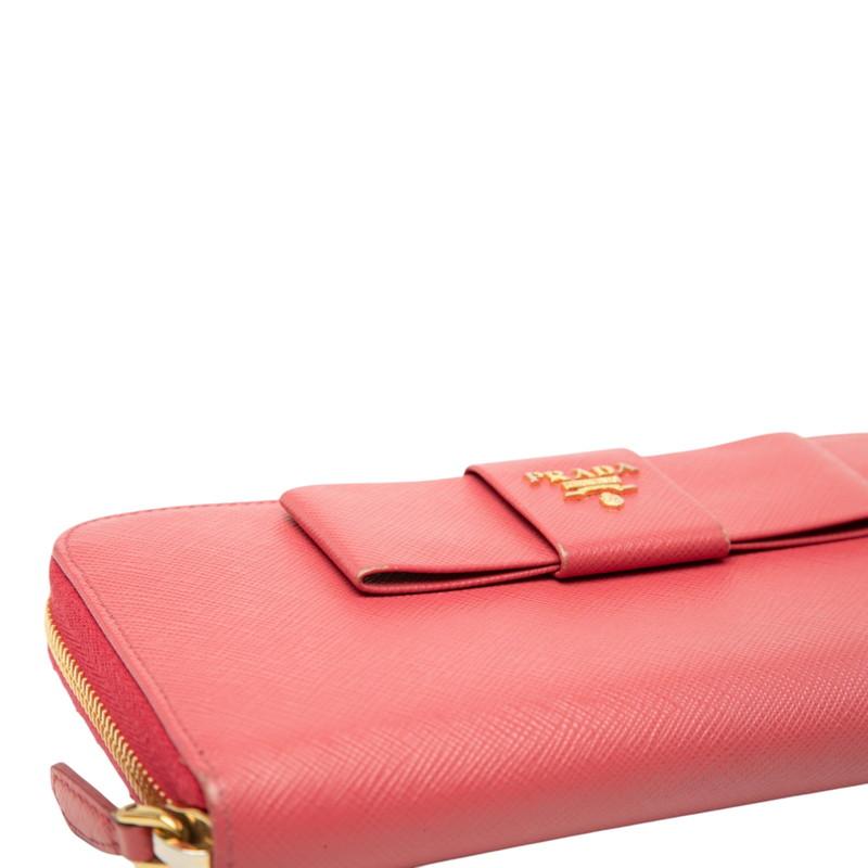 PRADA（プラダ） フィオッコ ラウンドファスナー 長財布 ピンク