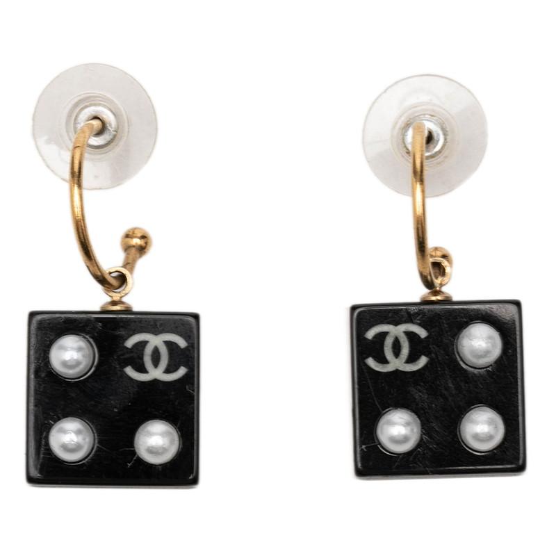 CHANEL（シャネル） ココマーク ピアス ゴールド ブラック メッキ 