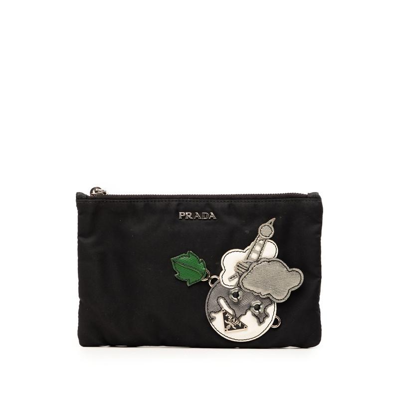 PRADA（プラダ） 三角ロゴプレート パッチワーク ポーチ 小物入れ