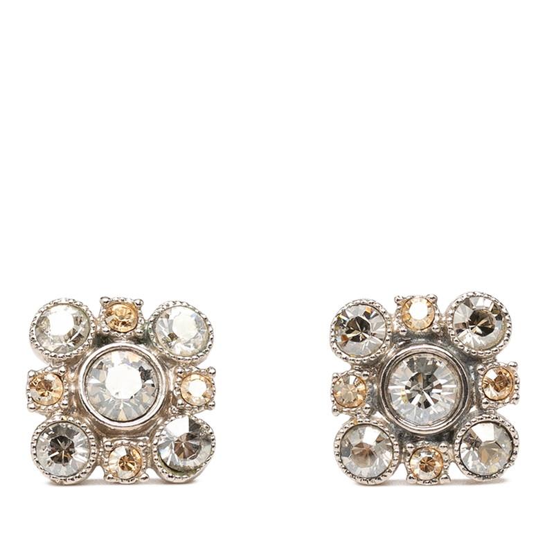 CHANEL シャネル　ピアス　ビジューピアス　中古品 CHANEL（シャネル） ビジューピアス シルバー メタル ラインストーン