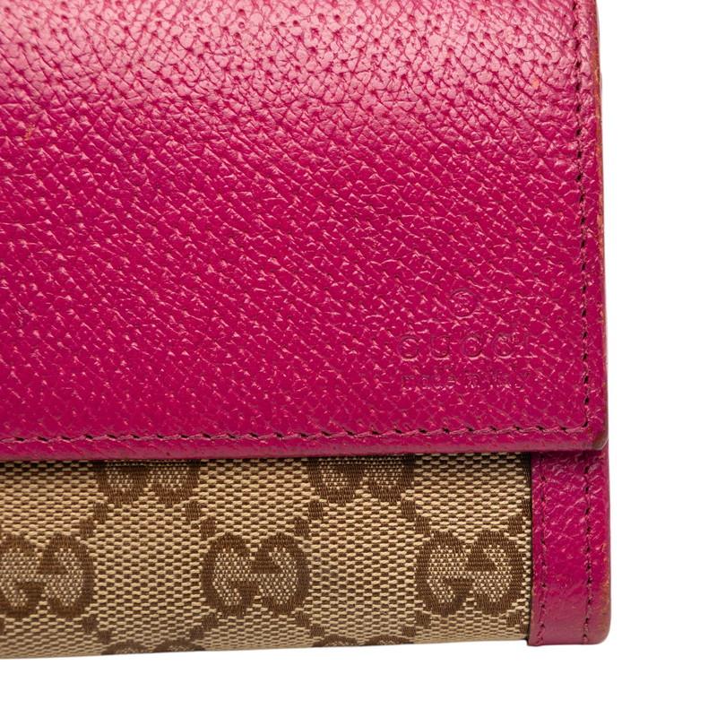 GUCCI 長財布 GGキャンバス ピンクベージュ フラップ 美品 正規品 GUCCI（グッチ） GGキャンバス 長財布 323396 ベージュ ピンク系