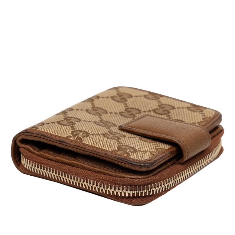 GUCCI（グッチ） GGキャンバス 二つ折り財布 346056 ベージュ ブラウン