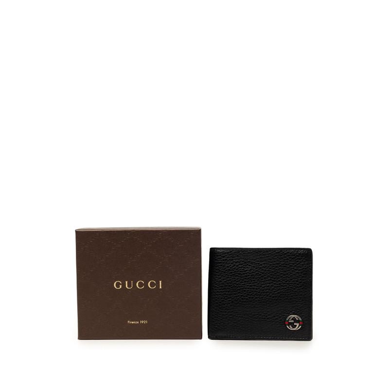 GUCCI（グッチ） インターロッキングG 二つ折り財布 308795 ブラック