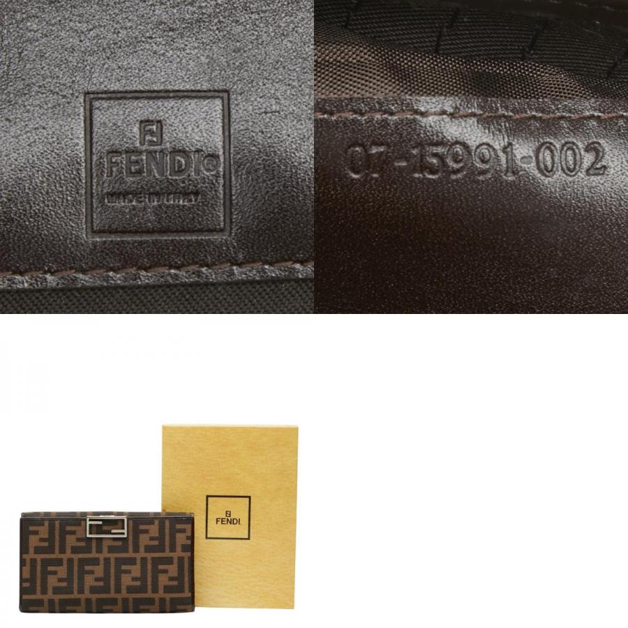 FENDI（フェンディ） ズッカ 長財布 ブラウン ブラック キャンバス