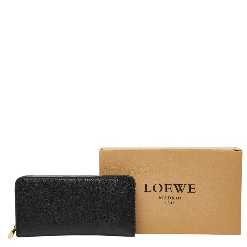 【美品】LOEWE ロエベ アナグラム 型押し 長財布 ブラック レッド レザー LOEWE（ロエベ） アナグラム 長財布 ロングウォレット ブラック レザー