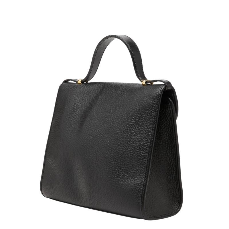 美品★D.i.o.r ^~ブラック ミニハンドバッグ ディオール ミニハンドバッグ ブラック レザー レディース Dior 【中古