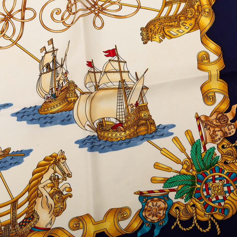 エルメス　カレ90　voiles de lumiere 光の帆船 値下げ HERMES（エルメス） カレ90 VOILES DE LUMIERE 光の帆船 スカーフ 大判