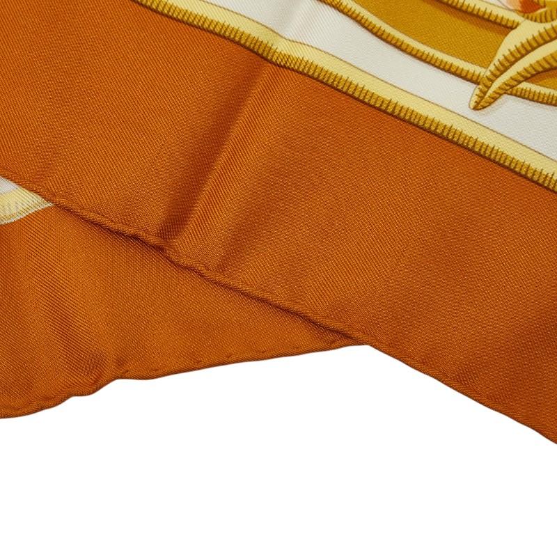 HERMES（エルメス） カレ90 Caraibes カリブ鳥 スカーフ ブラウン