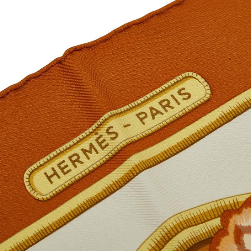 HERMES（エルメス） カレ90 Caraibes カリブ鳥 スカーフ ブラウン