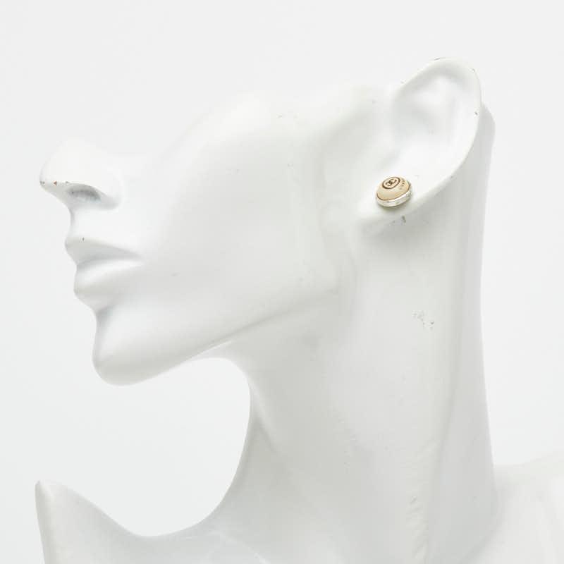 CHANEL（シャネル） ココマーク ロゴ スタッドピアス ベージュ メタル