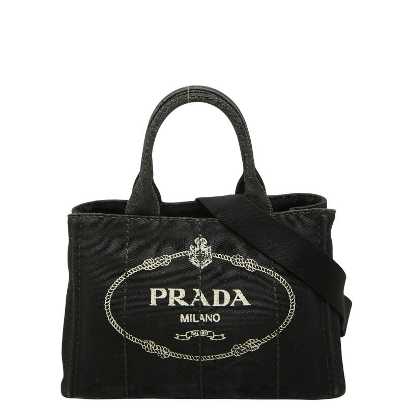 PRADA（プラダ） 三角ロゴプレート カナパ ミニ ハンドバッグ 