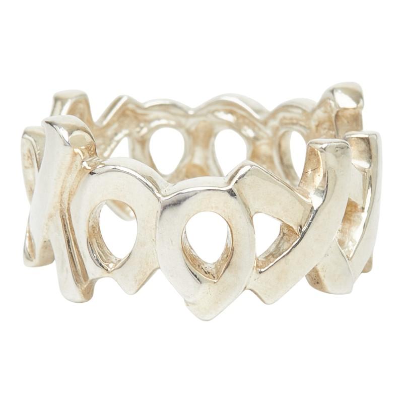 【美品】ティファニー ラブ＆キス XOXO リング 約15号 SV925 人気 TIFFANY&Co.（ティファニー） ラブ&キス リング 指輪 SV925 シルバー
