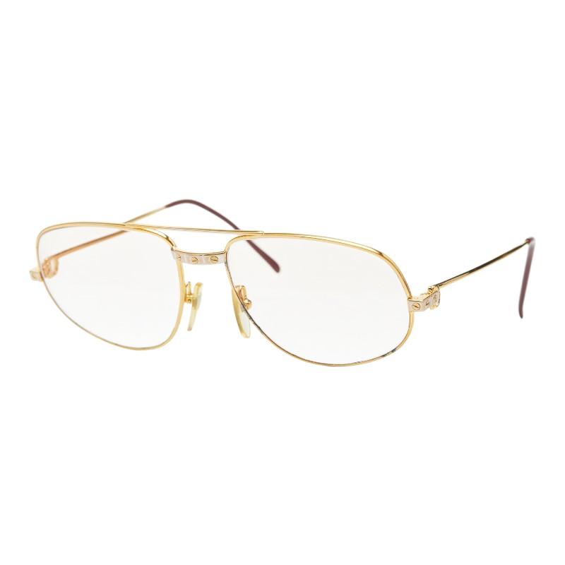k*k様 Cartier ゴールド ダブルブリッジ メガネ Cartier（カルティエ） サントス ツーブリッジ メガネ メガネフレーム