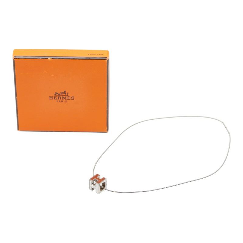 HERMESカージュドアッシュ Hキューブ ネックレス レディース シルバー 銀 HERMES（エルメス） カージュドアッシュ Hキューブ ネックレス