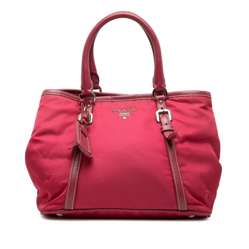 PRADA（プラダ） ロゴ トートバッグ ハンドバッグ ピンク ナイロン
