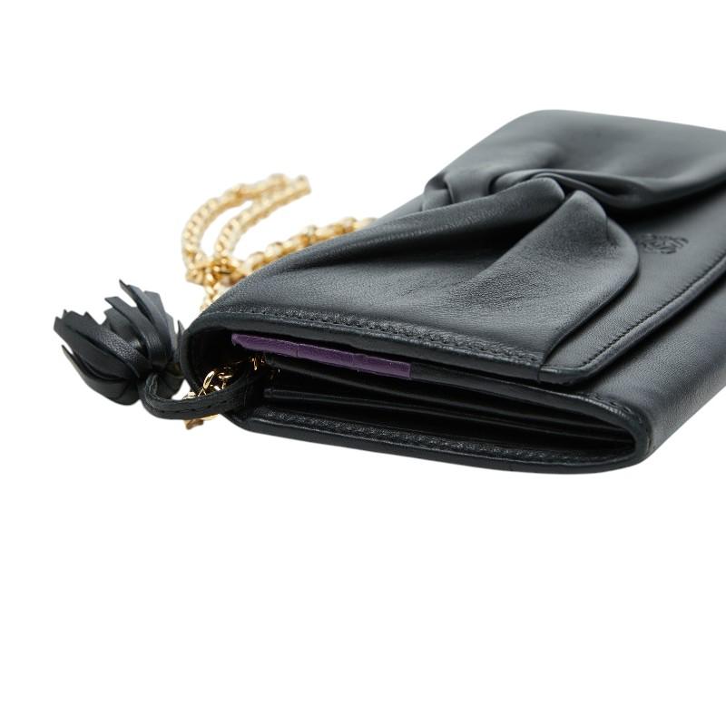 LOEWE（ロエベ） アナグラム 長財布 チェーンウォレット ブラック