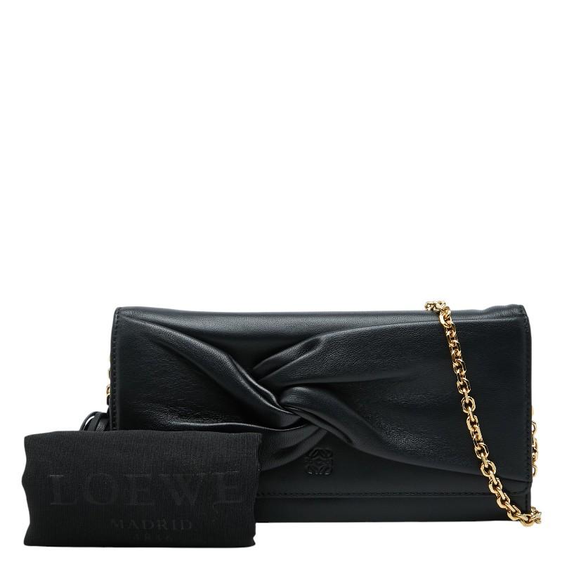LOEWE（ロエベ） アナグラム 長財布 チェーンウォレット ブラック