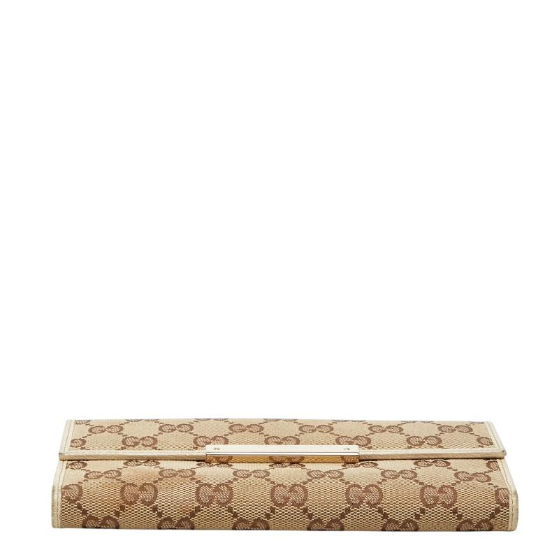 GUCCI（グッチ） GGキャンバス 長財布 ダブルホック 112715 ベージュ