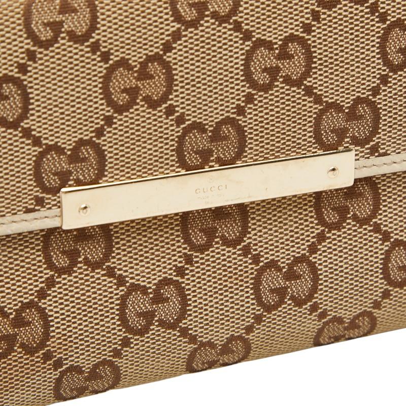 GUCCI（グッチ） GGキャンバス 長財布 ダブルホック 112715 ベージュ