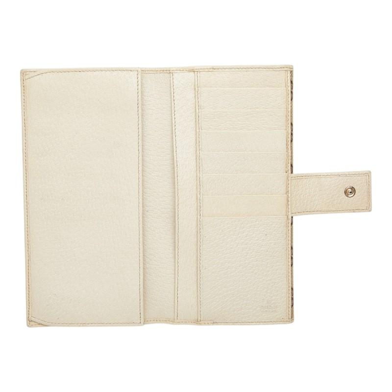 GUCCI（グッチ） GGキャンバス 長財布 ダブルホック 112715 ベージュ