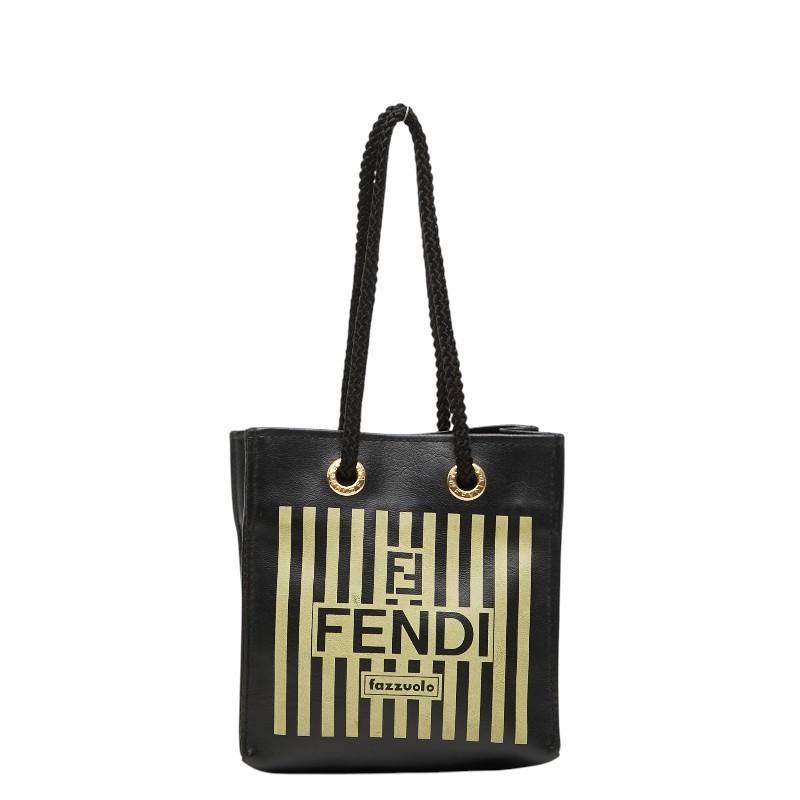 FENDI（フェンディ） Fazzuolo ミニ ハンドバッグ ブラック イエロー