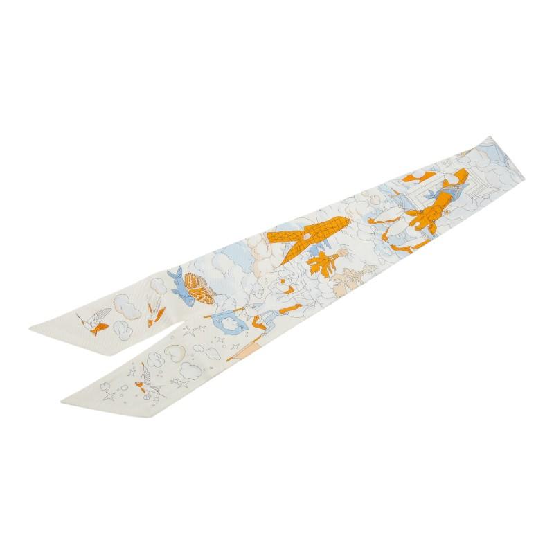 HERMES エルメス ツイリースカーフ Sur Mon Nuage 私の雲 HERMES（エルメス） ツイリー Sur Mon Nuage 私の雲 スカーフ ホワイト