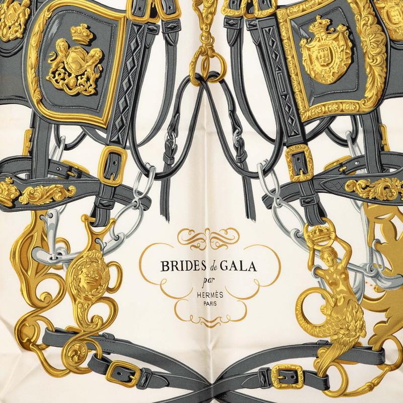 エルメス カレ 90 BRIDES de GALA 式典用馬勒 スカーフシルク布 HERMES（エルメス） カレ90 BRIDES de GALA 式典用の馬勒 スカーフ