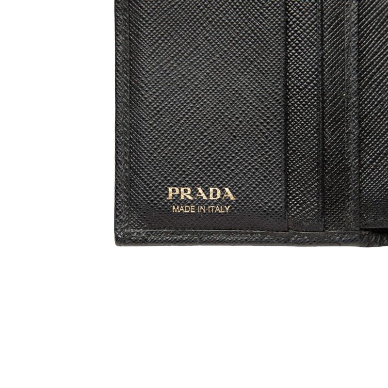 PRADA（プラダ） リボン 三つ折り財布 ブラック サフィアーノレザー