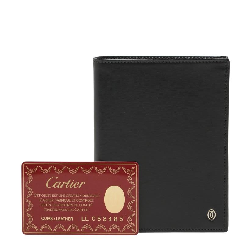 Cartier（カルティエ） パシャライン 二つ折り財布 ブラック レザー