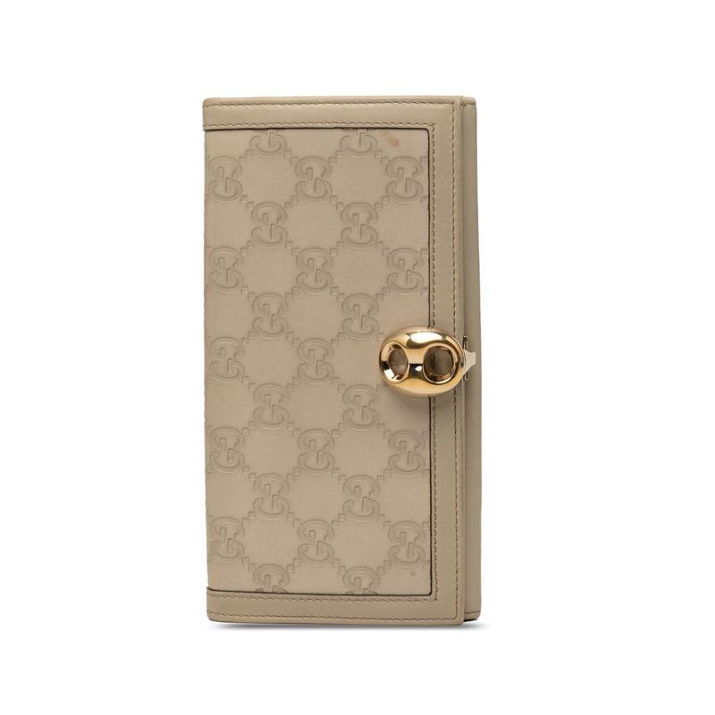 GUCCI（グッチ） グッチシマ 長財布 159641 グレー系 レザー