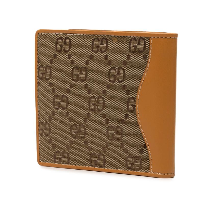 GUCCI（グッチ） GGキャンバス 二つ折り財布 ベージュ ブラウン