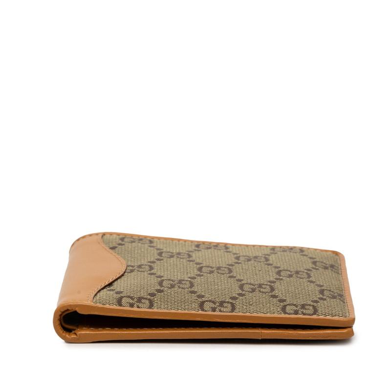 GUCCI GGキャンバス 二つ折り財布 ブラウン/ベージュ GUCCI（グッチ） GGキャンバス 二つ折り財布 ベージュ ブラウン