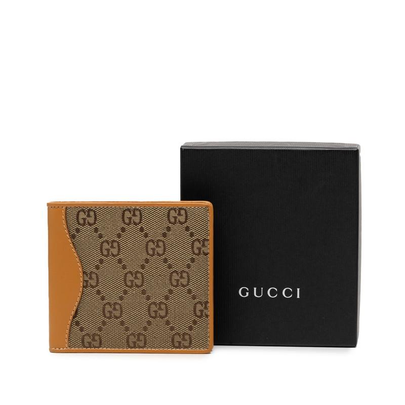GUCCI（グッチ） GGキャンバス 二つ折り財布 ベージュ ブラウン