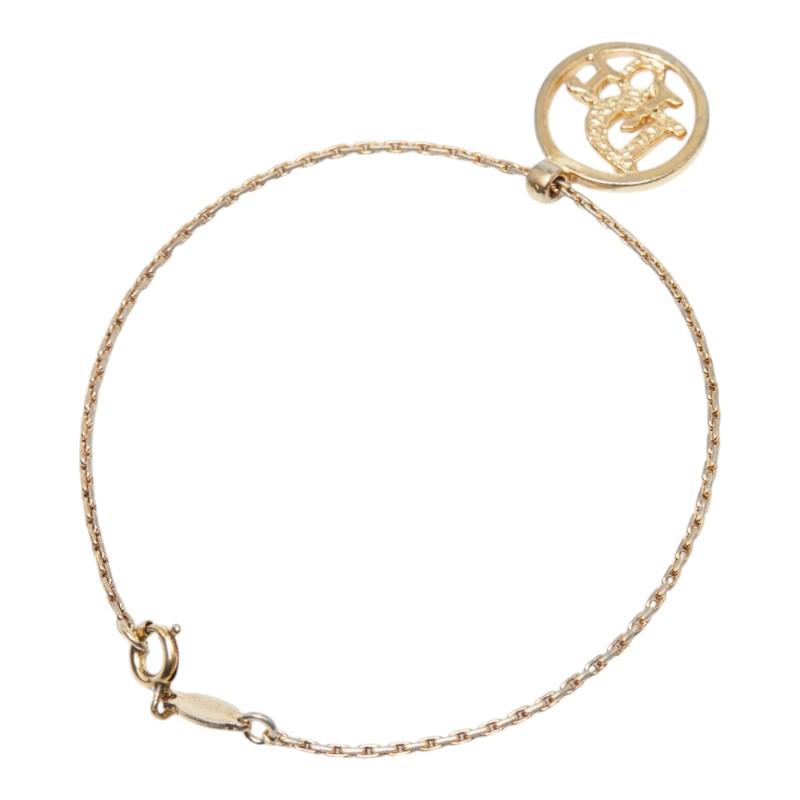 美品　ディオール　DIOR ブレスレット　ゴールド ディオール ロゴ ブレスレット ゴールド メッキ レディース Dior