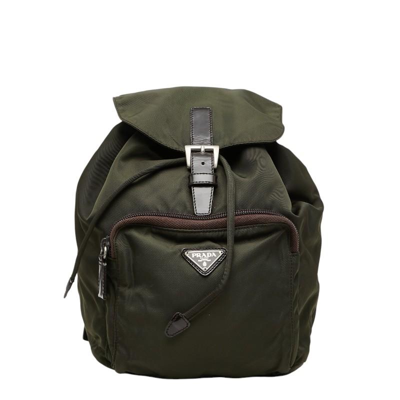 【大人気】プラダ　ＰＲＡＤＡ　バックパック　リュック　三角ロゴ　ナイロン PRADA（プラダ） 三角ロゴプレート リュック バックパック グリーン