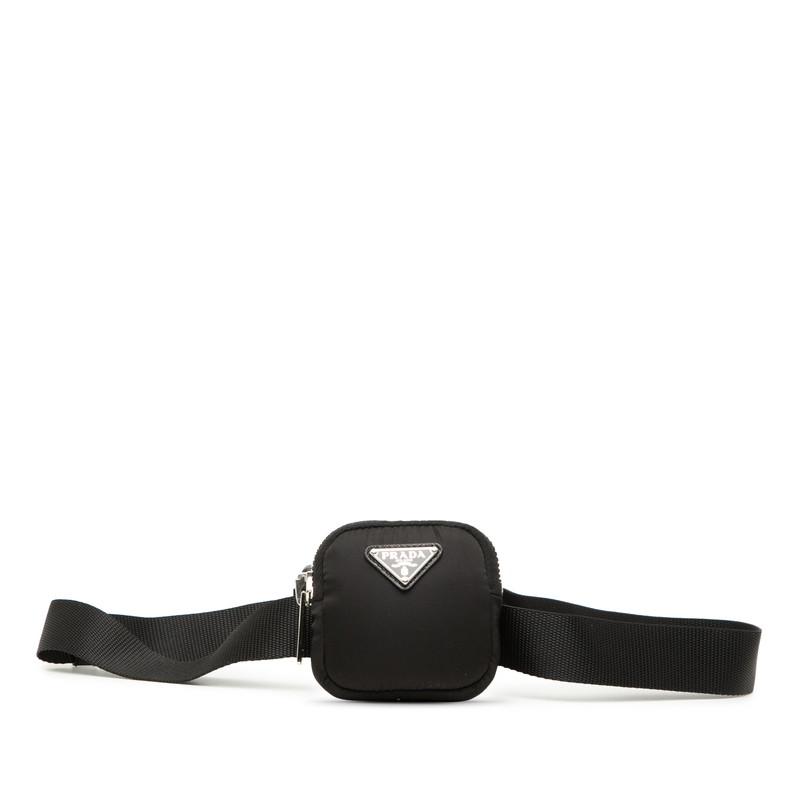 【美品】PRADA プラダ ウエストバッグ ボディバッグ ナイロン 黒 三角ロゴ PRADA（プラダ） 三角ロゴプレート ボディバッグ ウエストバッグ