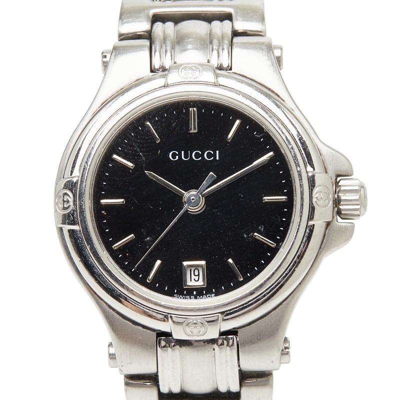 GUCCI グッチ 9040L 時計　レディース　腕時計　クオーツ　不動品 GUCCI（グッチ） 腕時計 9040L クオーツ ブラック文字盤 ステンレス