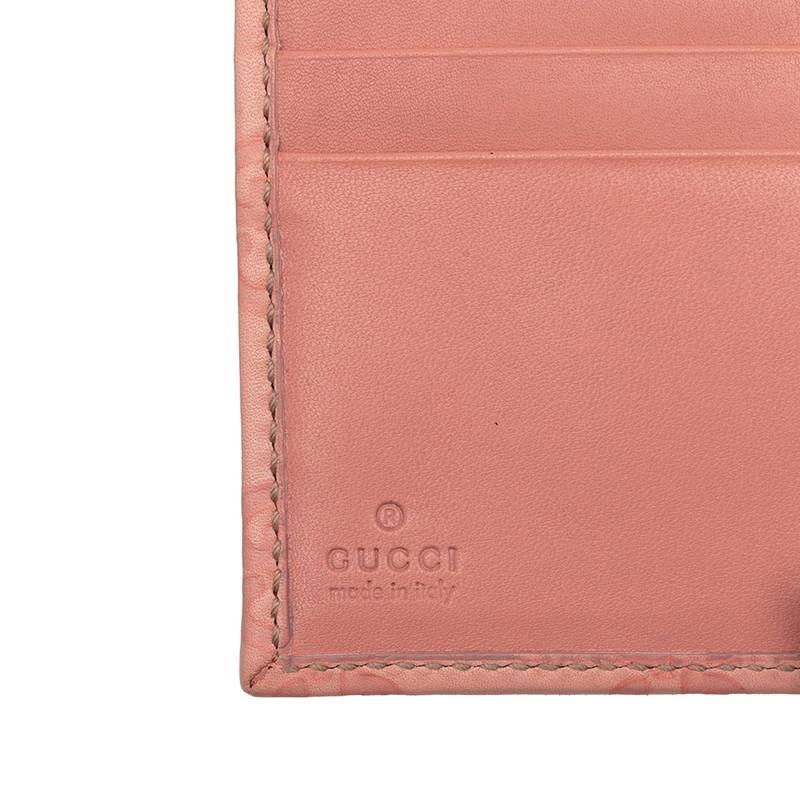 GUCCI（グッチ） グッチシマ ロゴプレート 二つ折り財布 112664 ピンク