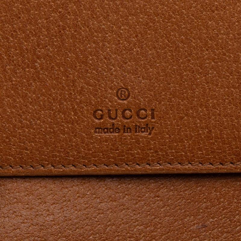 GUCCI（グッチ） 二つ折り財布 ブラウン レザー レディース 【中古