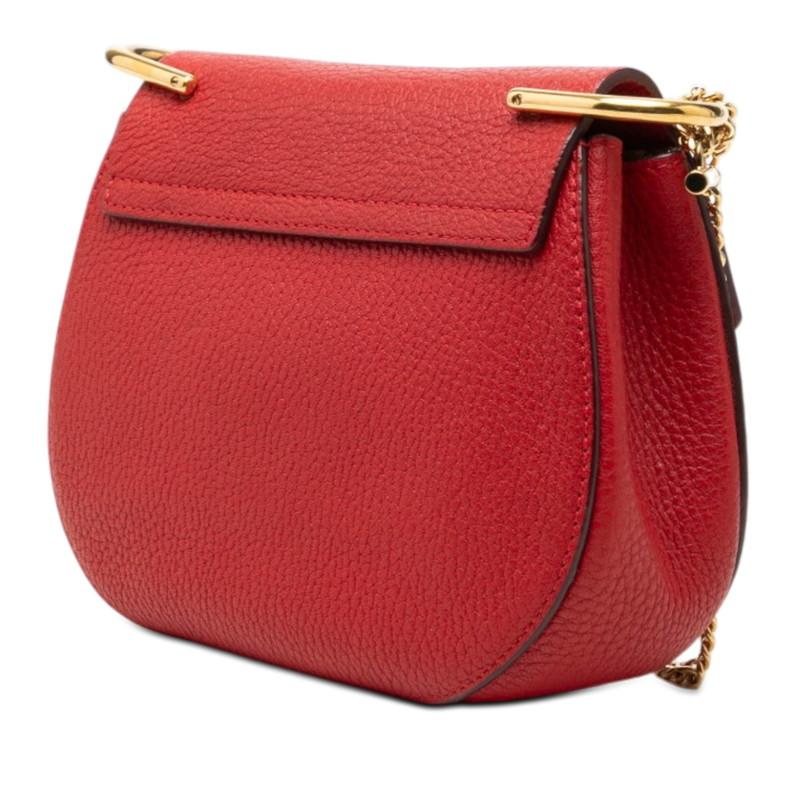Chloe（クロエ） ドリュー 斜め掛け チェーン ショルダーバッグ レッド