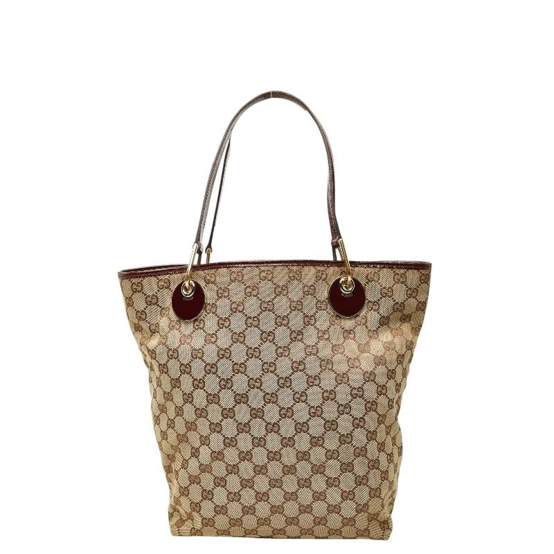 GUCCI ブラウンベージュ 120836GGキャンバス　トートバッグ GUCCI（グッチ） GGキャンバス トートバッグ ハンドバッグ 120836
