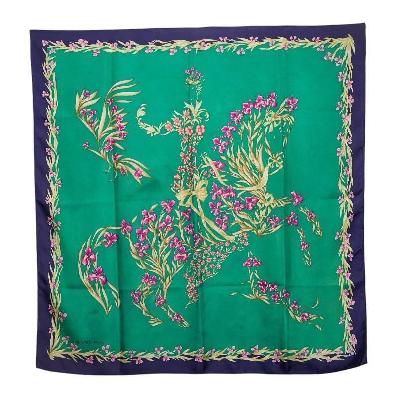 HERMES（エルメス） カレ90 H.d'Origny 花咲く馬 スカーフ 大判