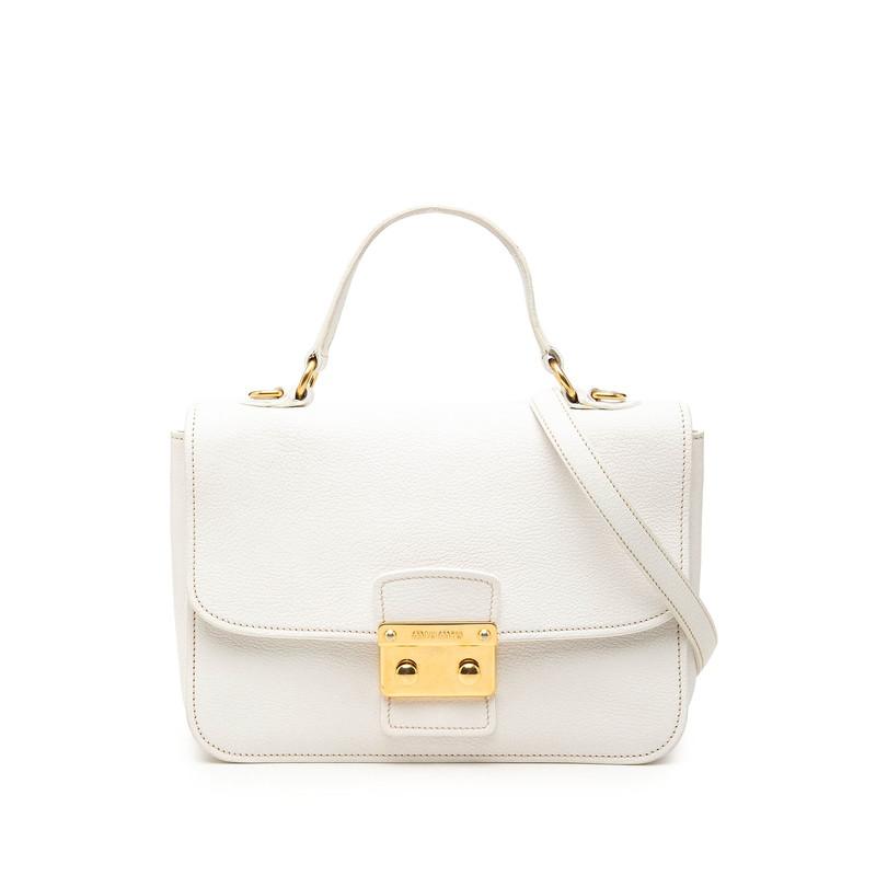 miu miu マドラス　ハンドバッグ ショルダー　白　黒　ストラップ付き miu miu（ミュウミュウ） マドラス ハンドバッグ 2WAY 斜め掛け