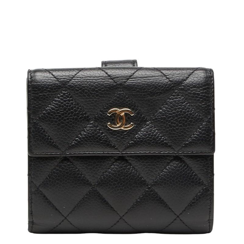 CHANEL（シャネル） マトラッセ ココマーク 二つ折り財布 ブラック 