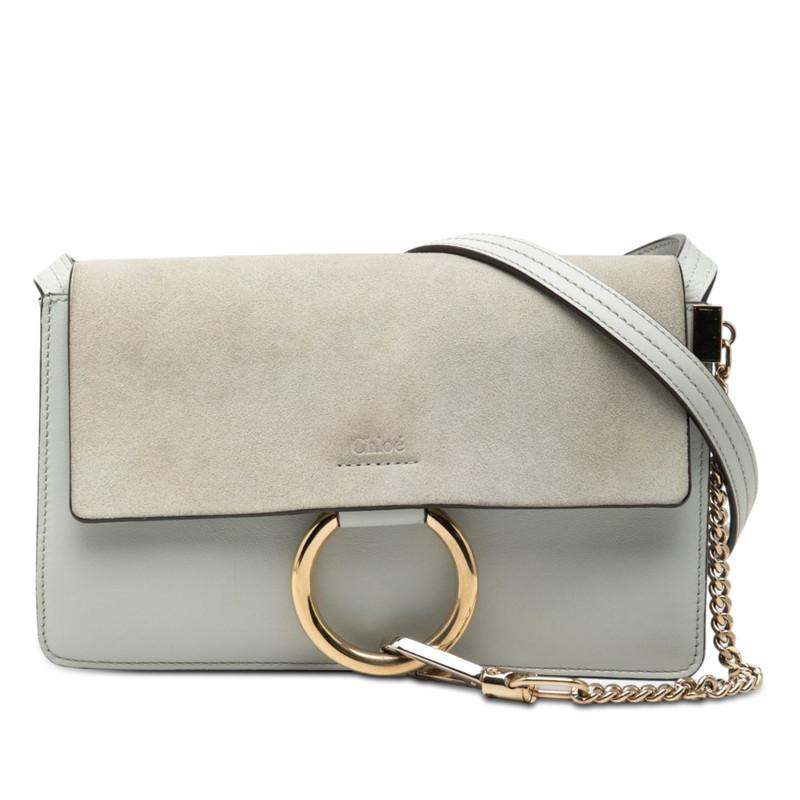 Chloe（クロエ） フェイ 斜め掛け ショルダーバッグ ブルー系 グレー