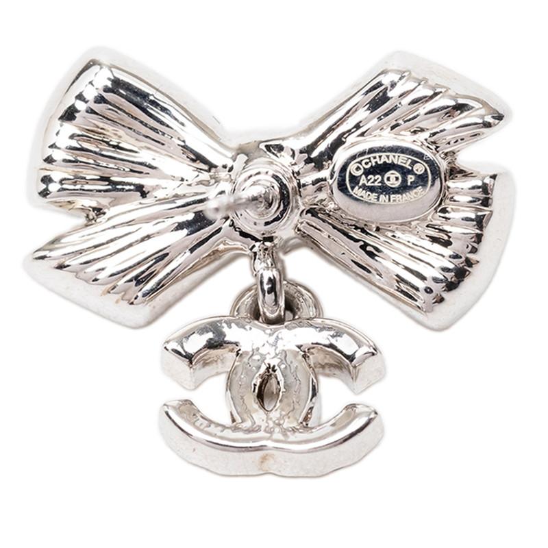CHANEL（シャネル） ココマーク リボン スタッドピアス A22P シルバー