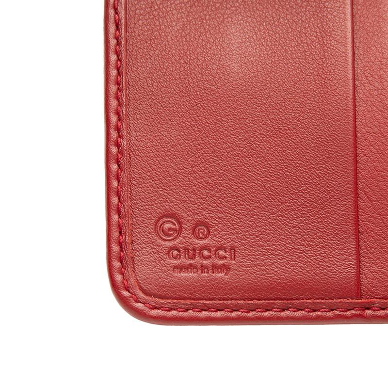 GUCCI グッチ マイクロシマ 二つ折り財布 レッド GUCCI（グッチ） マイクログッチシマ 二つ折り財布 コンパクト