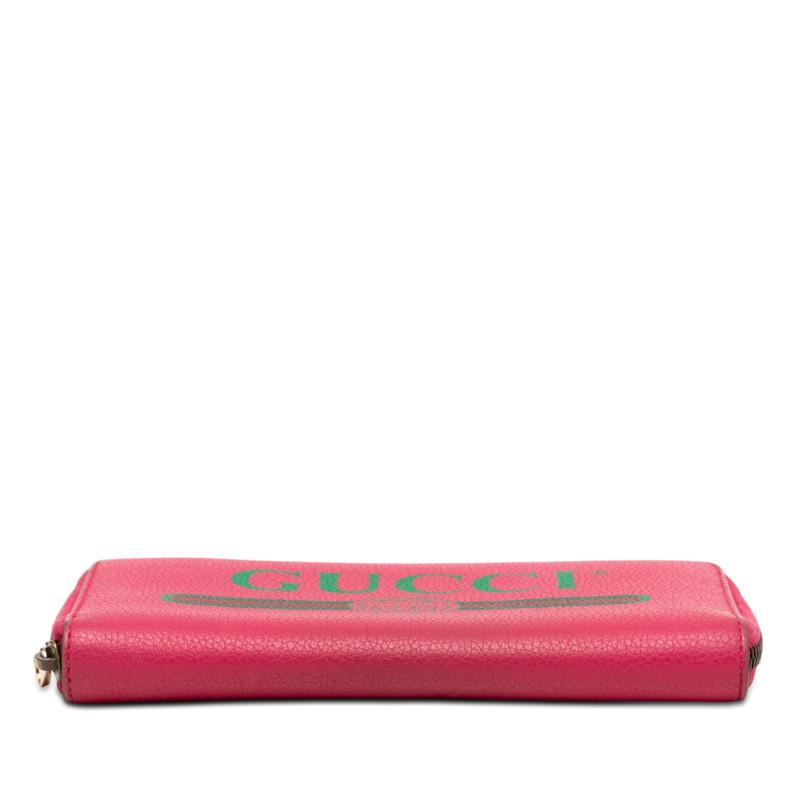 GUCCI（グッチ） ロゴプリント ラウンドファスナー 長財布 496317