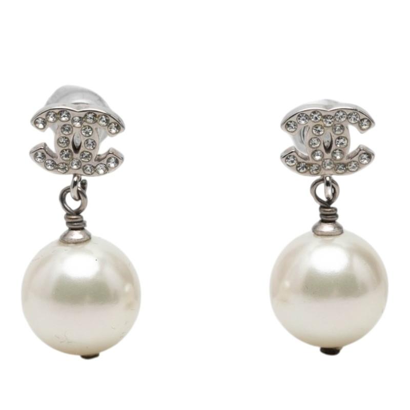 CHANEL（シャネル） ココマーク スタッドピアス 09P シルバー パール