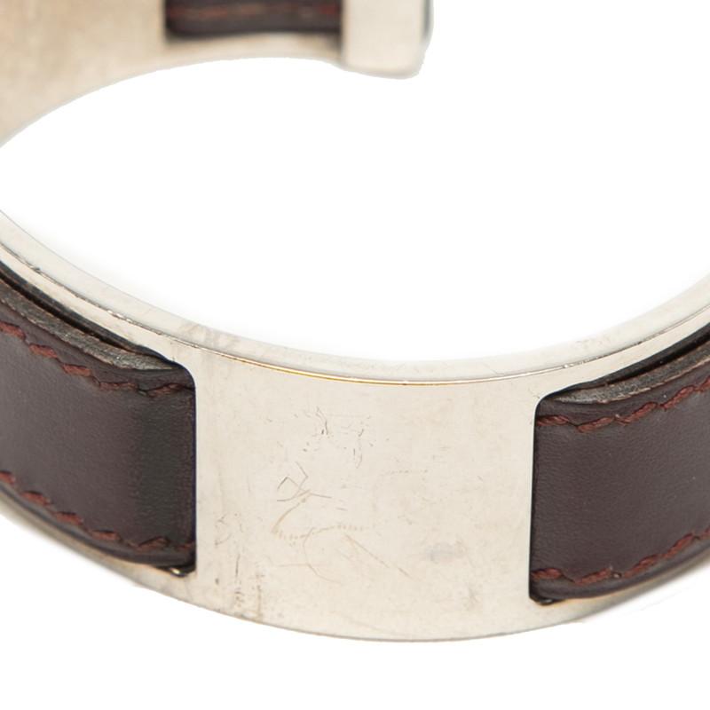 HERMES（エルメス） バングル シルバー パープル メタル レザー
